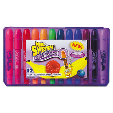 Mr. Sketch® Scented Twistable Gel Crayons, Medium Size, Assorted, 12-pack freeshipping - TVN Wholesale